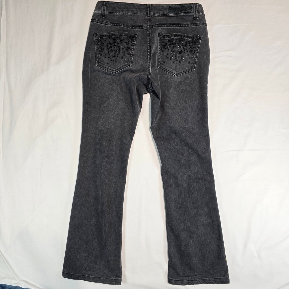 Liverpool Lucy's Bootcut Jeans Black Studded Beatles Revolution Pocket Size 6 - Picture 2 of 16